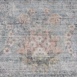 Vintage Blue Terra Floral Rug - Atticus 27 Vintage Blue Terra Floral Rug - Atticus -Kukoon Rugs Store ishani atticus beige 00319