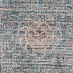 Vintage Blue Terra Floral Rug - Atticus 29 Vintage Blue Terra Floral Rug - Atticus -Kukoon Rugs Store ishani atticus beige 00329