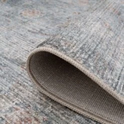 Vintage Blue Terra Floral Rug - Atticus 31 Vintage Blue Terra Floral Rug - Atticus -Kukoon Rugs Store ishani atticus beige 00341