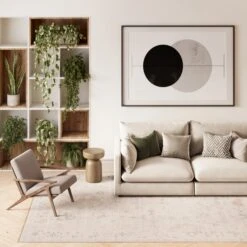 Vintage Multicolour Floral Rug - Audrey -Kukoon Rugs Store ishani audrey beige livingroom for web