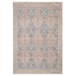 Vintage Blue Diamond Rug - Genevieve