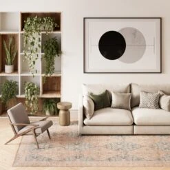 Vintage Blue Diamond Rug - Genevieve -Kukoon Rugs Store ishani genevieve livingroom for web