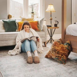 Vintage Blue Terra Floral Rug - Atticus 18 Vintage Blue Terra Floral Rug - Atticus -Kukoon Rugs Store ishani atticus Room web