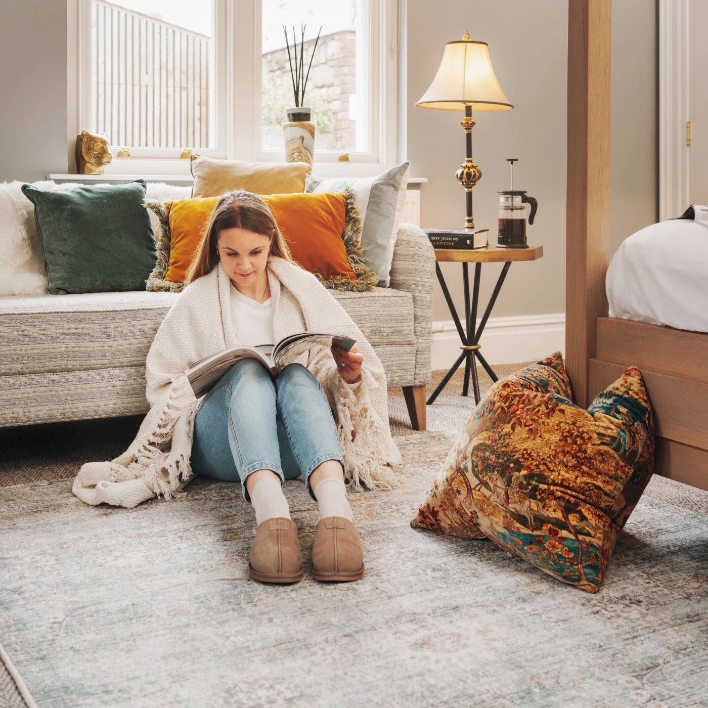 Vintage Blue Terra Floral Rug - Atticus 4 Vintage Blue Terra Floral Rug - Atticus - Image 2