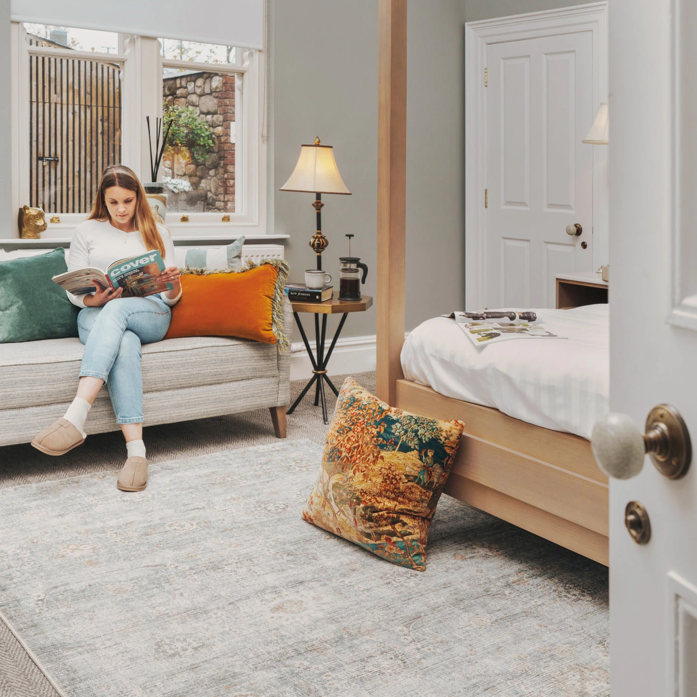 Vintage Blue Terra Floral Rug - Atticus 5 Vintage Blue Terra Floral Rug - Atticus - Image 3