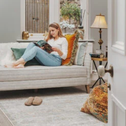 Vintage Blue Terra Floral Rug - Atticus 20 Vintage Blue Terra Floral Rug - Atticus -Kukoon Rugs Store ishani atticus Room web 13