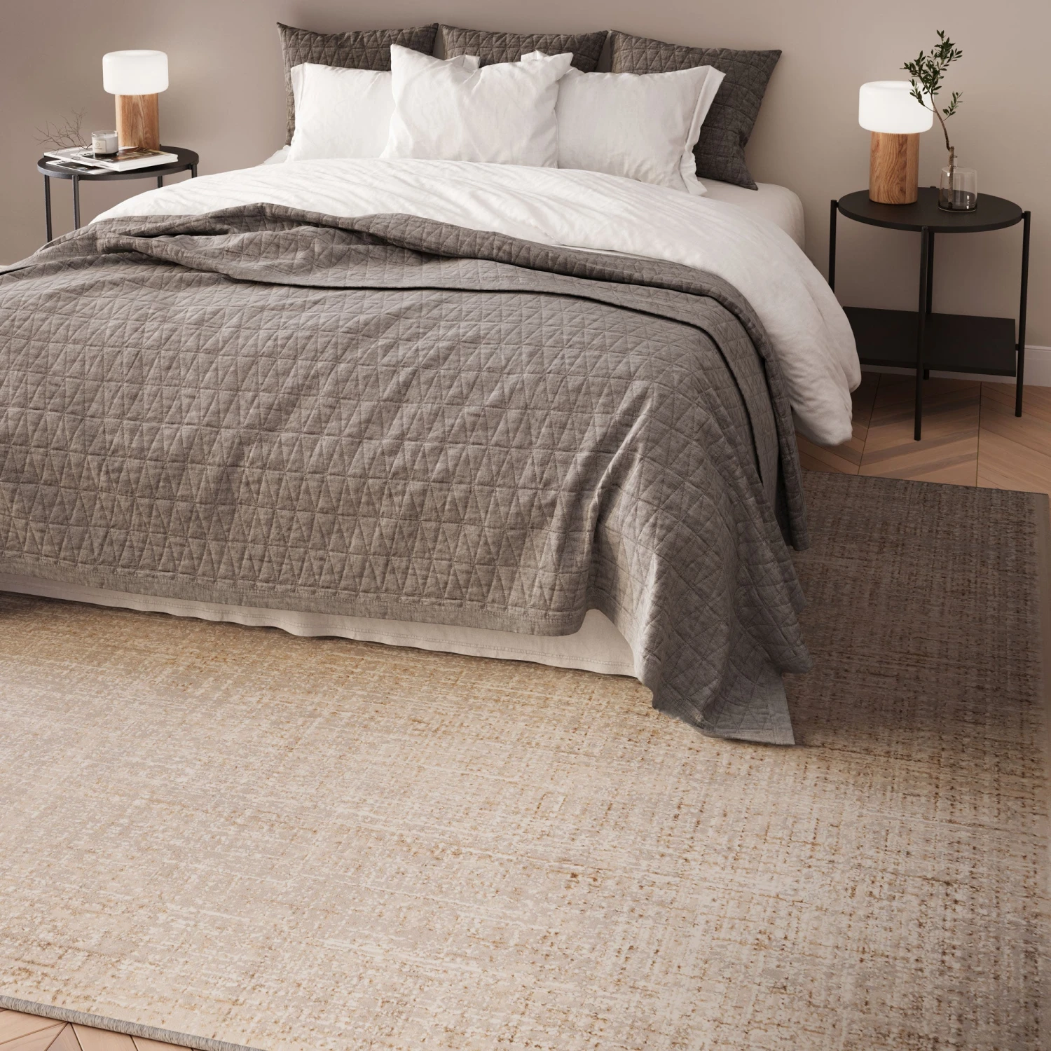 Golden Abstract Living Room Rug - Esme 4 Golden Abstract Living Room Rug - Esme - Image 2