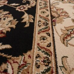 Traditional Black Floral Rug - Malaki -Kukoon Rugs Store jasmine malaki 06308