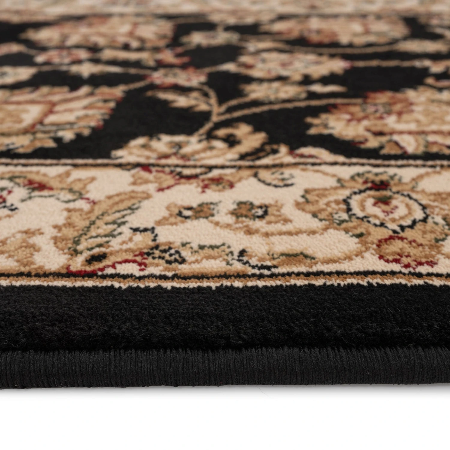 Traditional Black Floral Runner Rug - Malaki 10 Traditional Black Floral Runner Rug - Malaki - Image 8