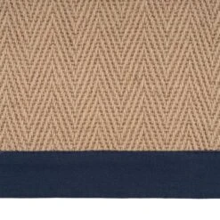 Navy Border Jute Rug - Juliette Navy -Kukoon Rugs Store jute cotton border navy 01858