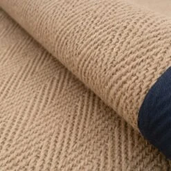 Navy Border Jute Rug - Juliette Navy -Kukoon Rugs Store jute cotton border navy 01882