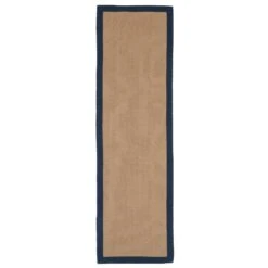 Navy Border Jute Runner Rug - Juliette Navy