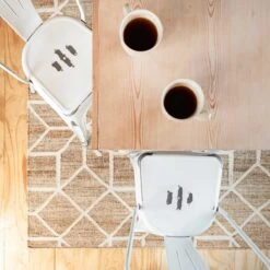 Beige Geometric Natural Jute Area Rug - Fretwork -Kukoon Rugs Store jute viscose 01 0774