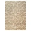 Beige Geometric Natural Jute Area Rug - Fretwork