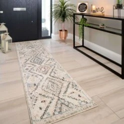 Soft Natural Blue Aztec Area Rug - Kemp -Kukoon Rugs Store kemp blue 3123 5B1 5D