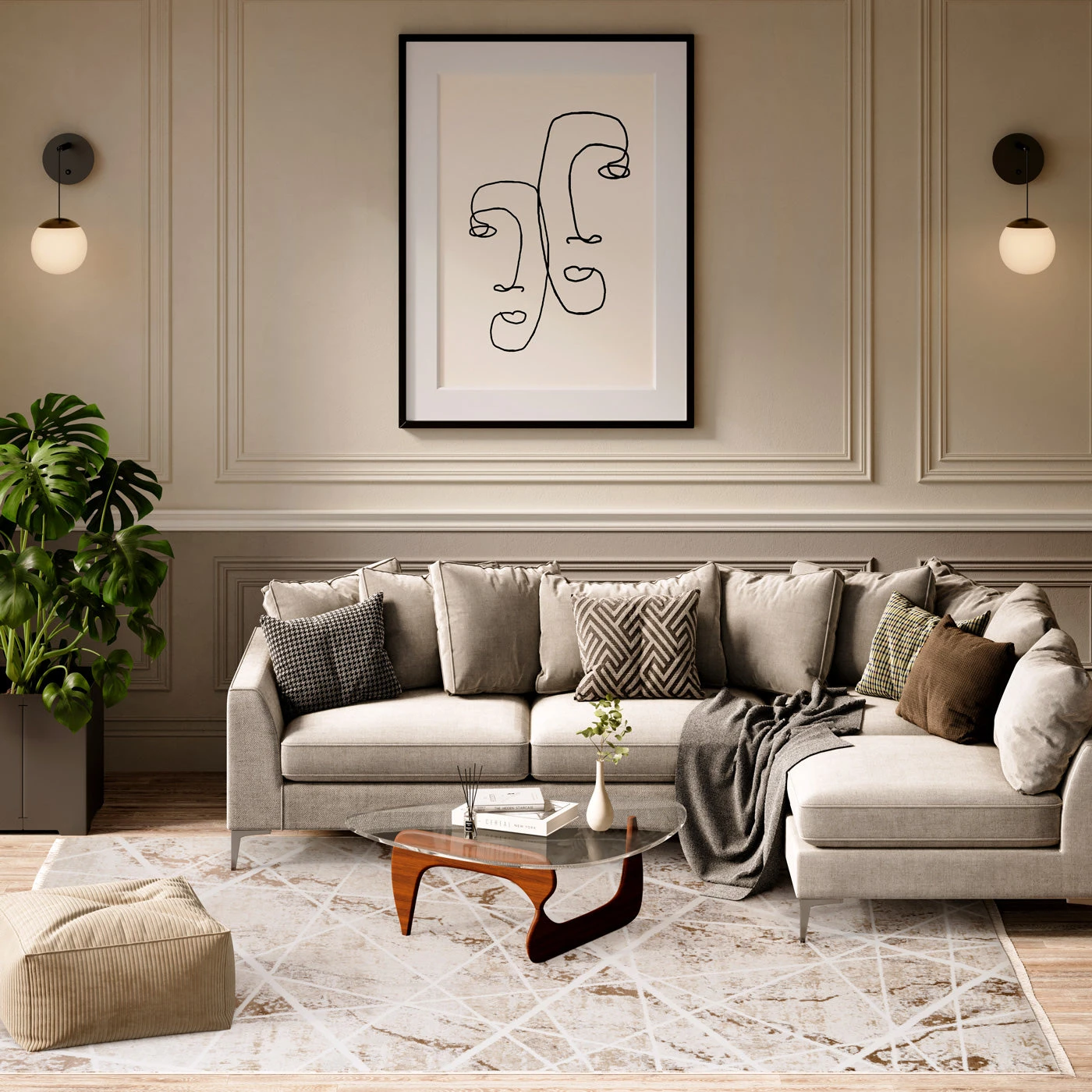 Soft Beige Geometric Rug - Valo 4 Soft Beige Geometric Rug - Valo - Image 2