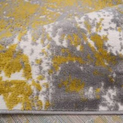 Modern Yellow Ochre Distressed Large Living Room Rugs -Kukoon Rugs Store kukoon enzo new designs gold grey 1 5B3 5D