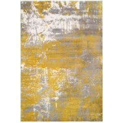 Modern Yellow Ochre Distressed Large Living Room Rugs