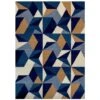 Blue Grey Modern Geometric Living Room Rugs -Kukoon Rugs Store kukoon milan blue multi 3