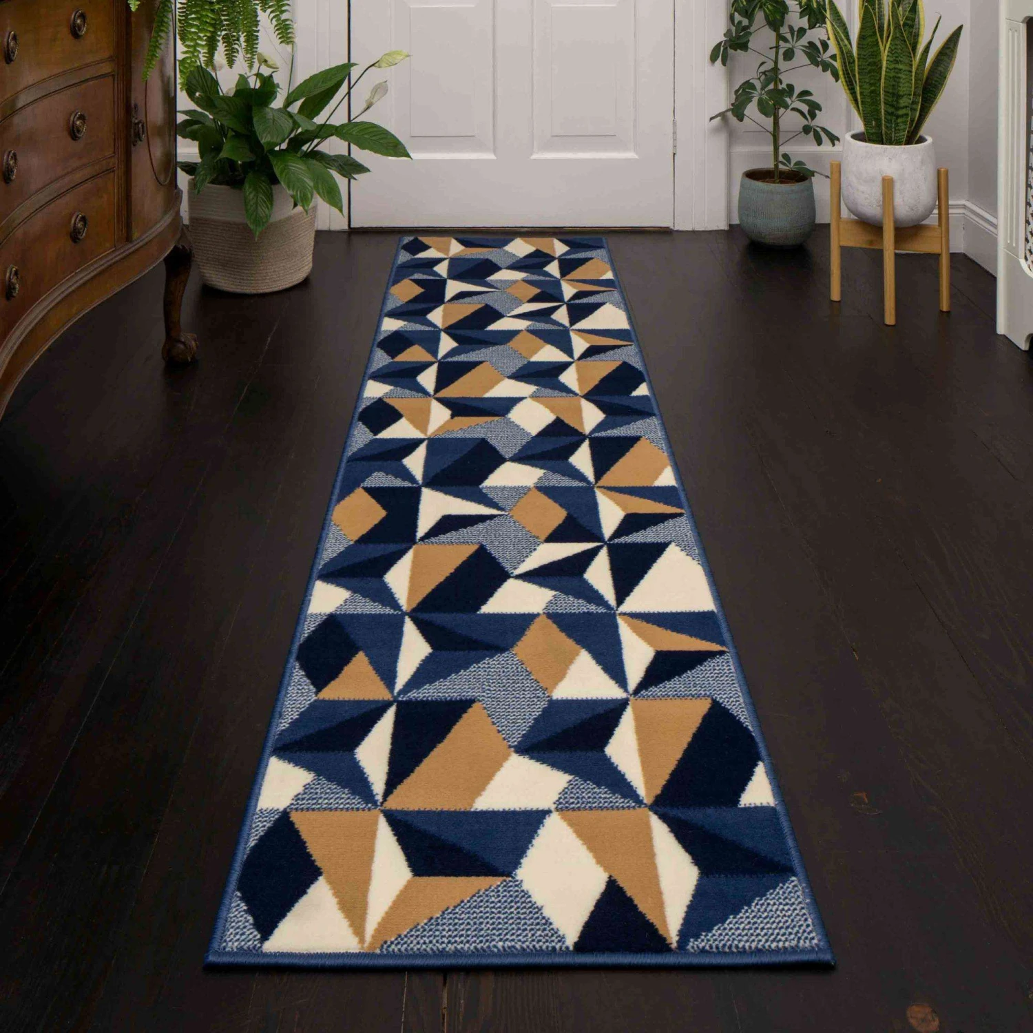 Blue Grey Modern Geometric Living Room Rugs 5 Blue Grey Modern Geometric Living Room Rugs - Image 3