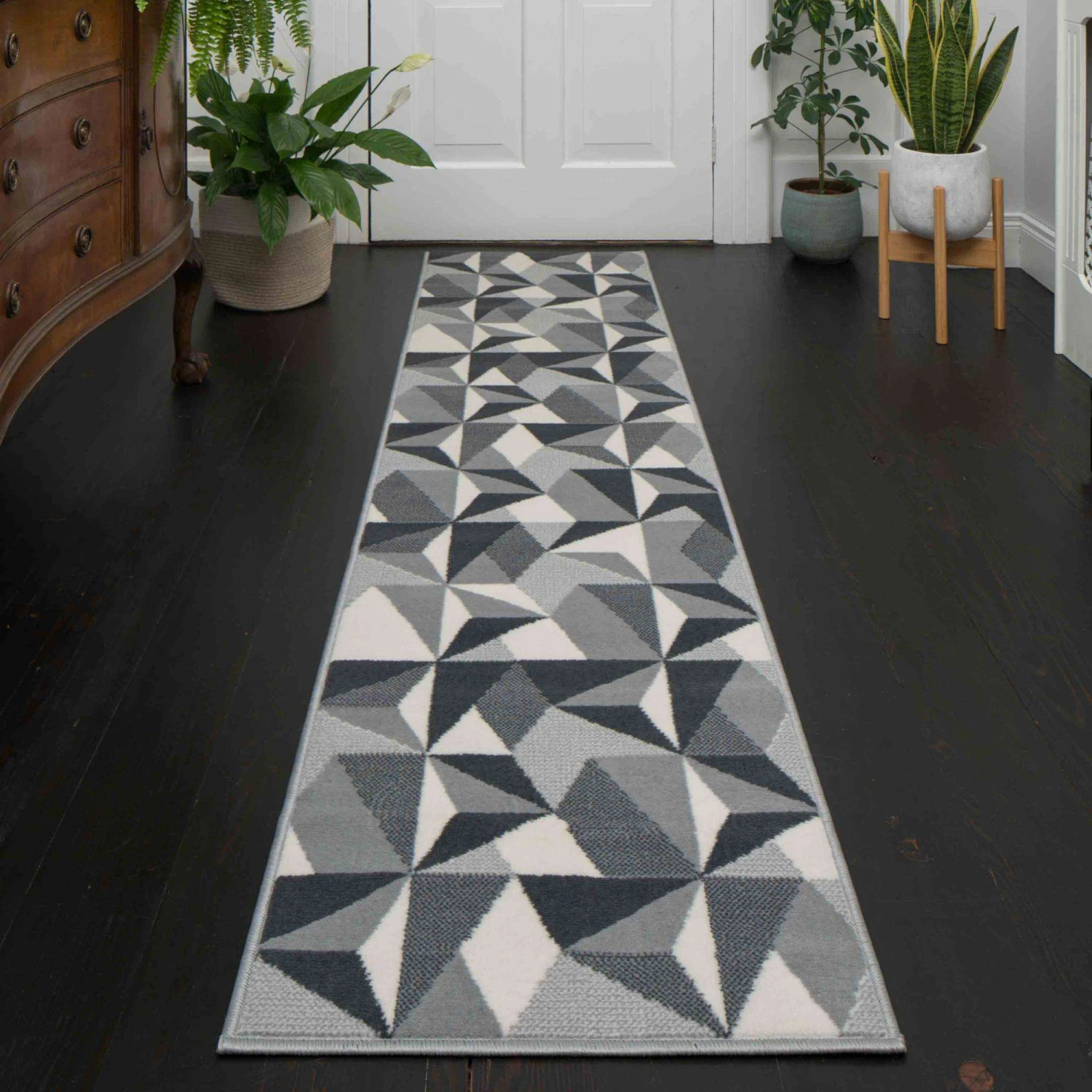 Grey Modern Geometric Living Room Rug 8 Grey Modern Geometric Living Room Rug - Image 6