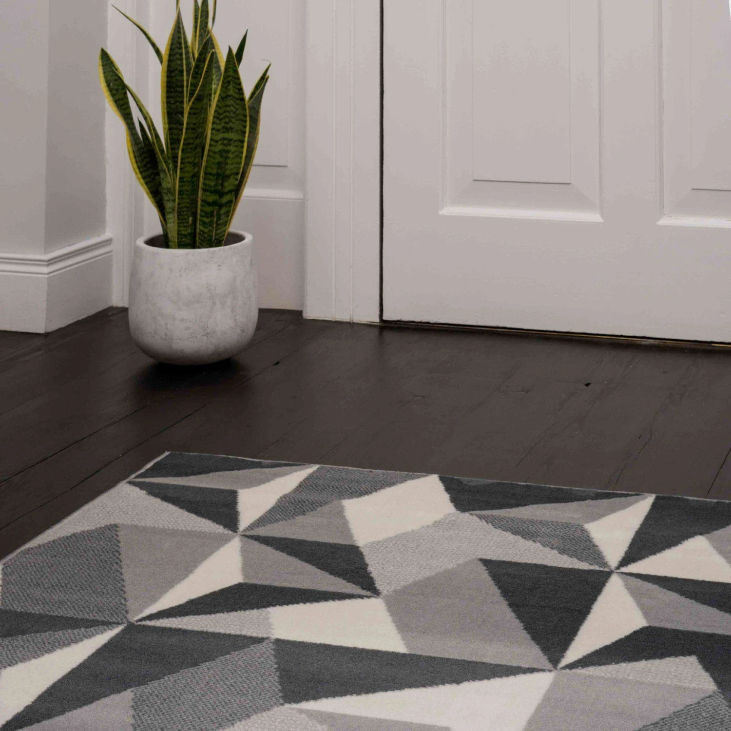 Grey Modern Geometric Living Room Rug 9 Grey Modern Geometric Living Room Rug - Image 7