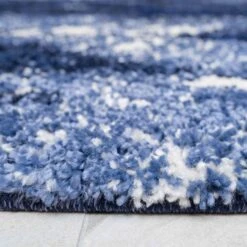 Blue Navy Chevron Mottled Shaggy Living Room Rug -Kukoon Rugs Store kukoon murano arrow blue 6309 5B5 5D