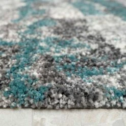 Blue Grey Cloud Mottled Shaggy Living Room Rug 17 Blue Grey Cloud Mottled Shaggy Living Room Rug -Kukoon Rugs Store kukoon murano cloud blue 6062 5B5 5D