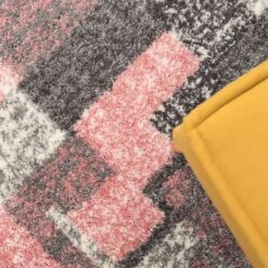 Retro Pink Mottled Shaggy Living Room Rug 12 Retro Pink Mottled Shaggy Living Room Rug -Kukoon Rugs Store kukoon murano cubic blush 6605 5B2 5D