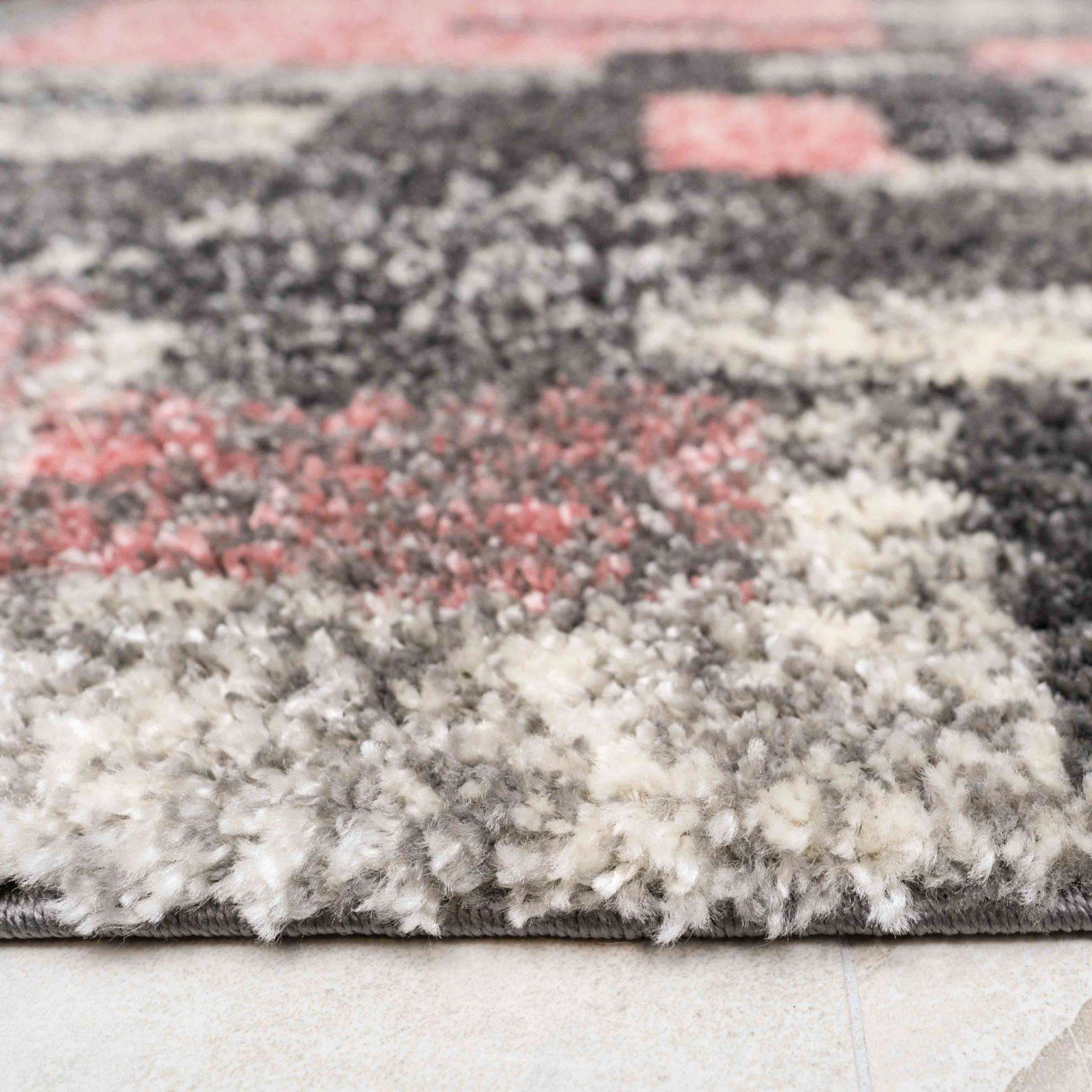 Retro Pink Mottled Shaggy Living Room Rug 9 Retro Pink Mottled Shaggy Living Room Rug - Image 7