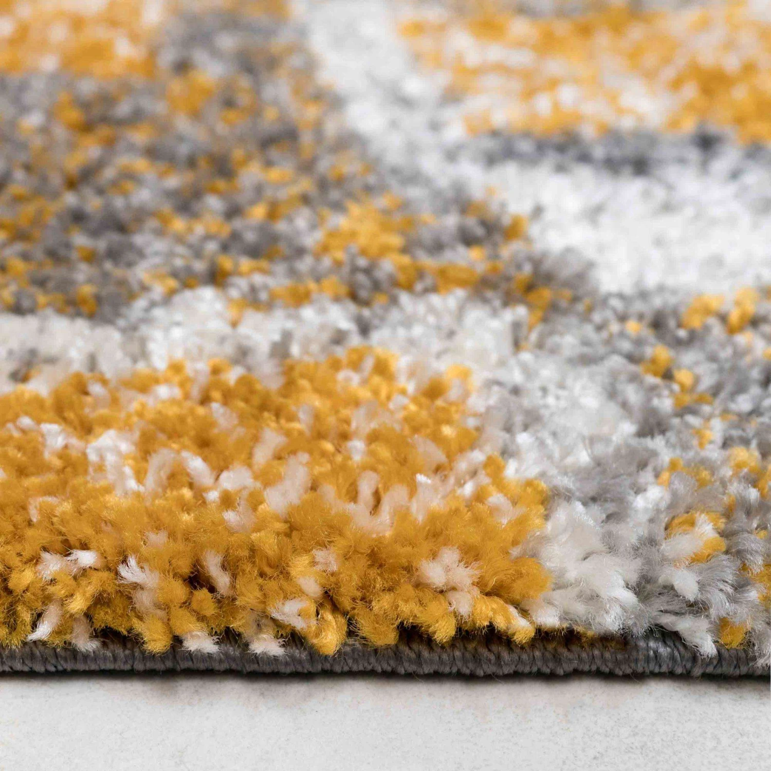 Retro Yellow Mottled Shaggy Living Room Rug 9 Retro Yellow Mottled Shaggy Living Room Rug - Image 7