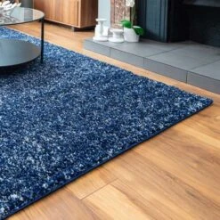 Navy Mottled Shaggy Living Room Rug -Kukoon Rugs Store kukoon murano navy 4038 5B1 5D