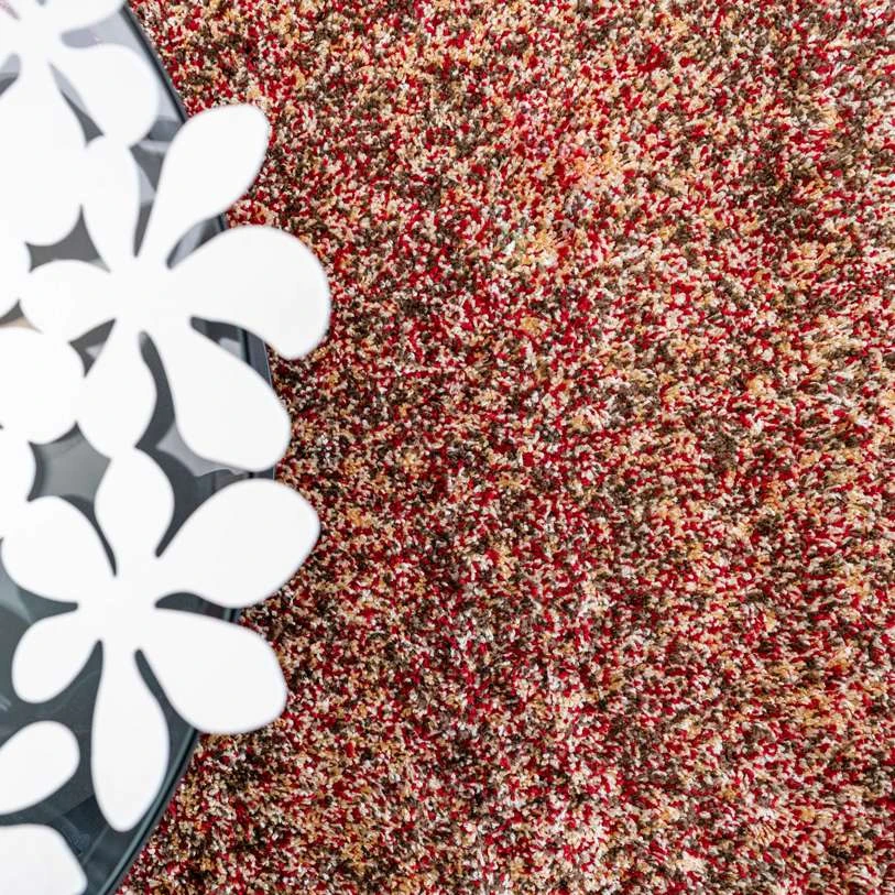 Red Mottled Shaggy Living Room Rug 5 Red Mottled Shaggy Living Room Rug - Image 3