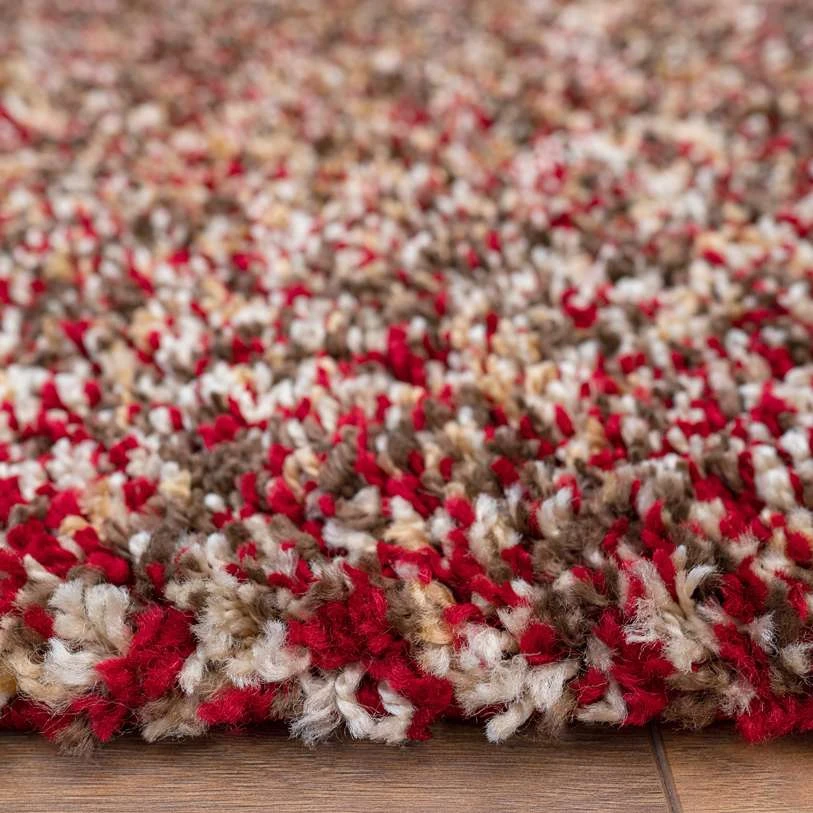 Red Mottled Shaggy Living Room Rug 8 Red Mottled Shaggy Living Room Rug - Image 6