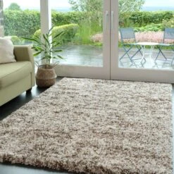 Soft Mottled Brown Shaggy Area Rug -Kukoon Rugs Store latte 0133 5B1 5D