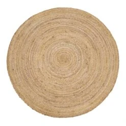 Rustic Jute Round Natural Circle Nursery Rug