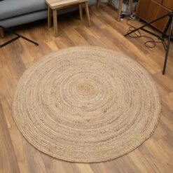 Rustic Jute Round Natural Circle Nursery Rug -Kukoon Rugs Store mandala nursery 06484 5B4 5D