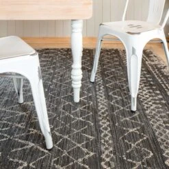 Grey Scandi Textured Flatweave Indoor Outdoor Area Rug - Marazza -Kukoon Rugs Store marazza charcoal 1873 5B3 5D
