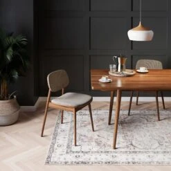 Flatwoven Washable Vintage Ivory Area Rug - Margot -Kukoon Rugs Store margot dining room new designs lighter