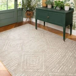 Cosy Soft Diamond Beige Moroccan Berber Bedroom Rug -Kukoon Rugs Store marko biege 8329 5B1 5D