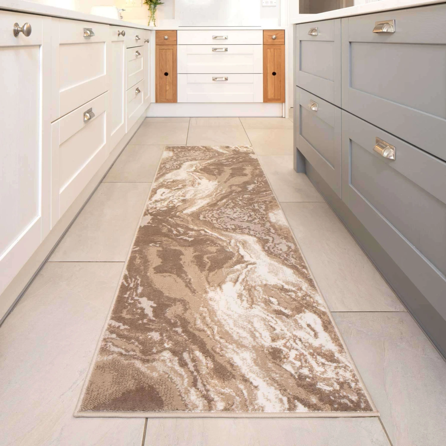 Modern Beige Textured Living Room Rug - Matki 7 Modern Beige Textured Living Room Rug - Matki - Image 5