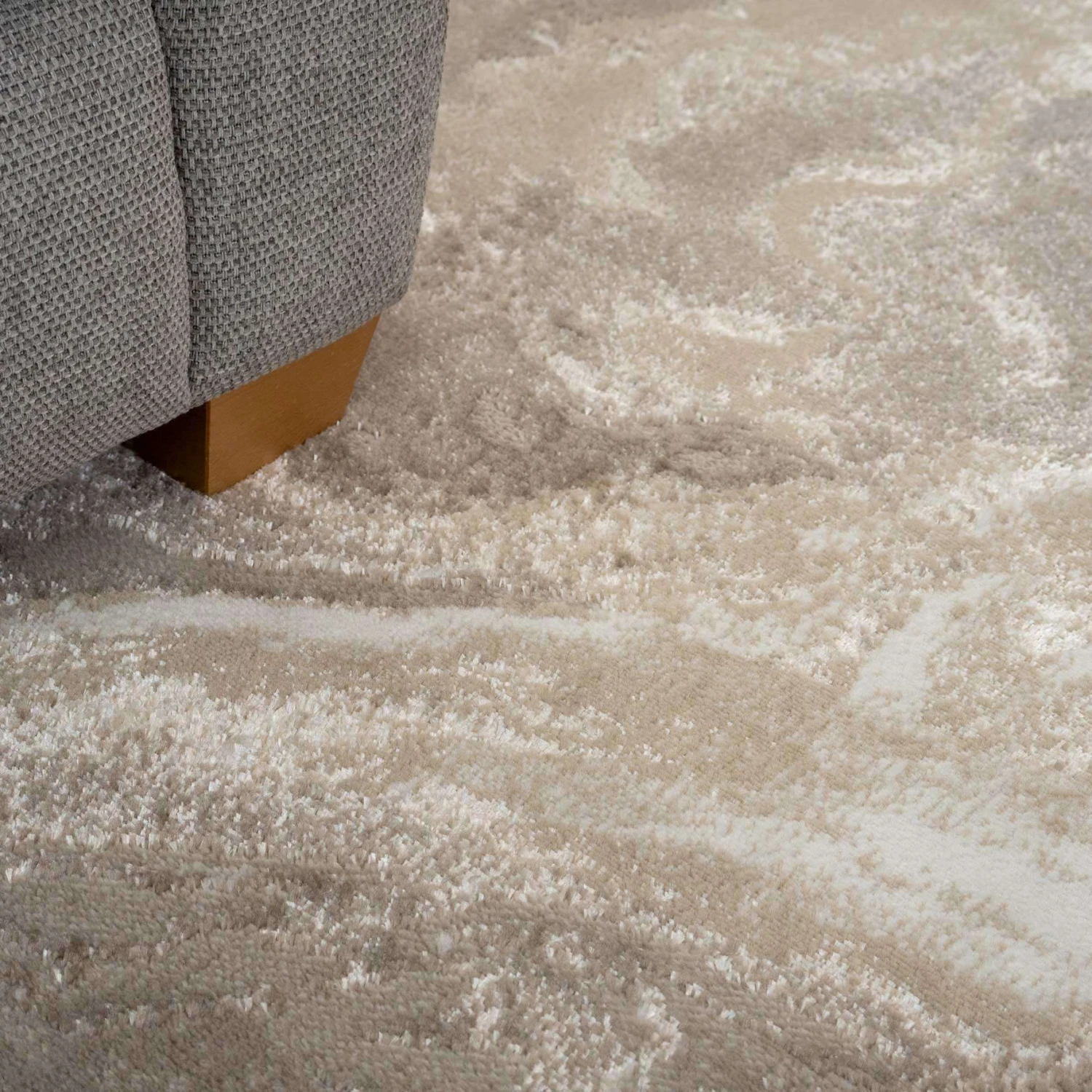 Modern Beige Textured Living Room Rug - Matki 10 Modern Beige Textured Living Room Rug - Matki - Image 8