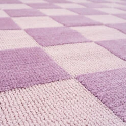 Retro Lavender Checkerboard Rug - Maze -Kukoon Rugs Store maze lavender 01779