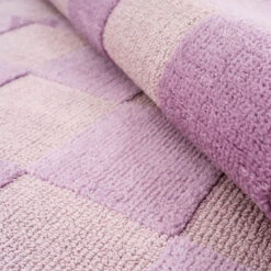 Retro Lavender Checkerboard Rug - Maze -Kukoon Rugs Store maze lavender 01794
