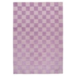 Retro Lavender Checkerboard Rug - Maze