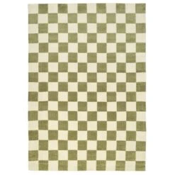 Green Retro Checkerboard Rug - Maze