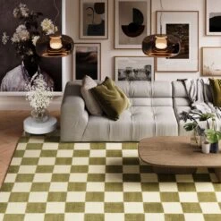 Green Retro Checkerboard Rug - Maze 16 Green Retro Checkerboard Rug - Maze -Kukoon Rugs Store maze wilder final edited for web