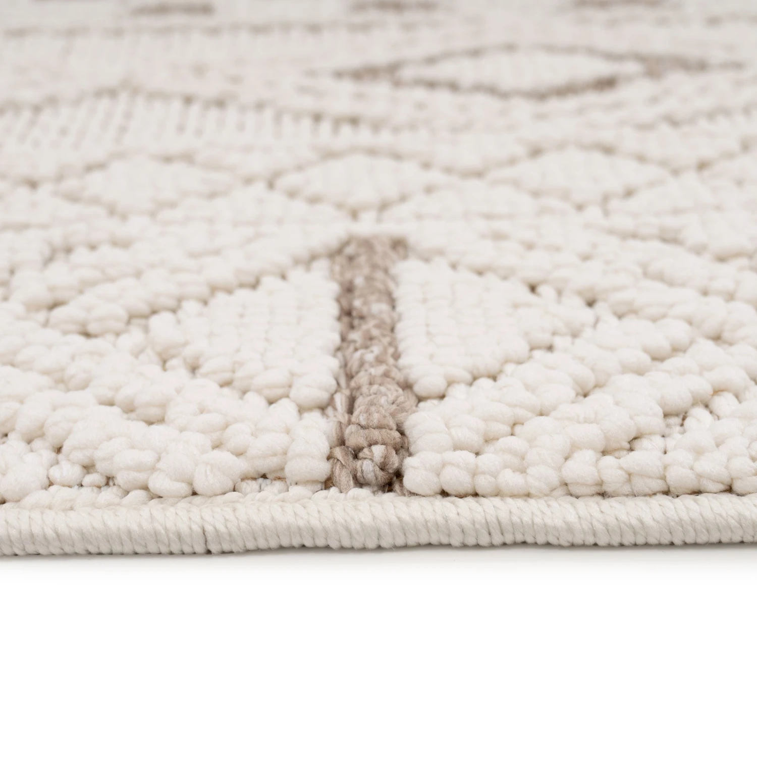 Cream Beige Boho Runner Rug - Sachi 5 Cream Beige Boho Runner Rug - Sachi - Image 3