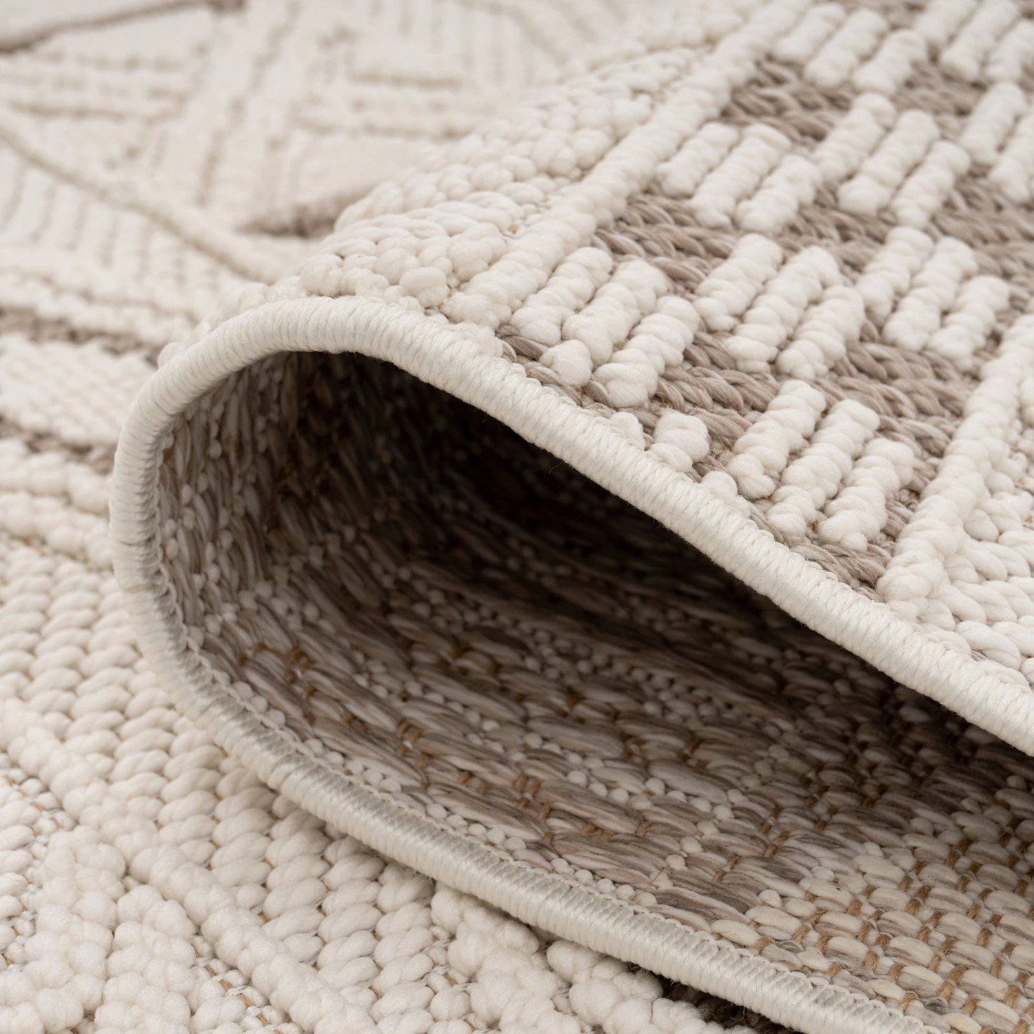 Cream Beige Boho Runner Rug - Sachi 4 Cream Beige Boho Runner Rug - Sachi - Image 2