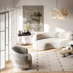 Cream Beige Boho Rug - Sachi -Kukoon Rugs Store milako sachi living room final